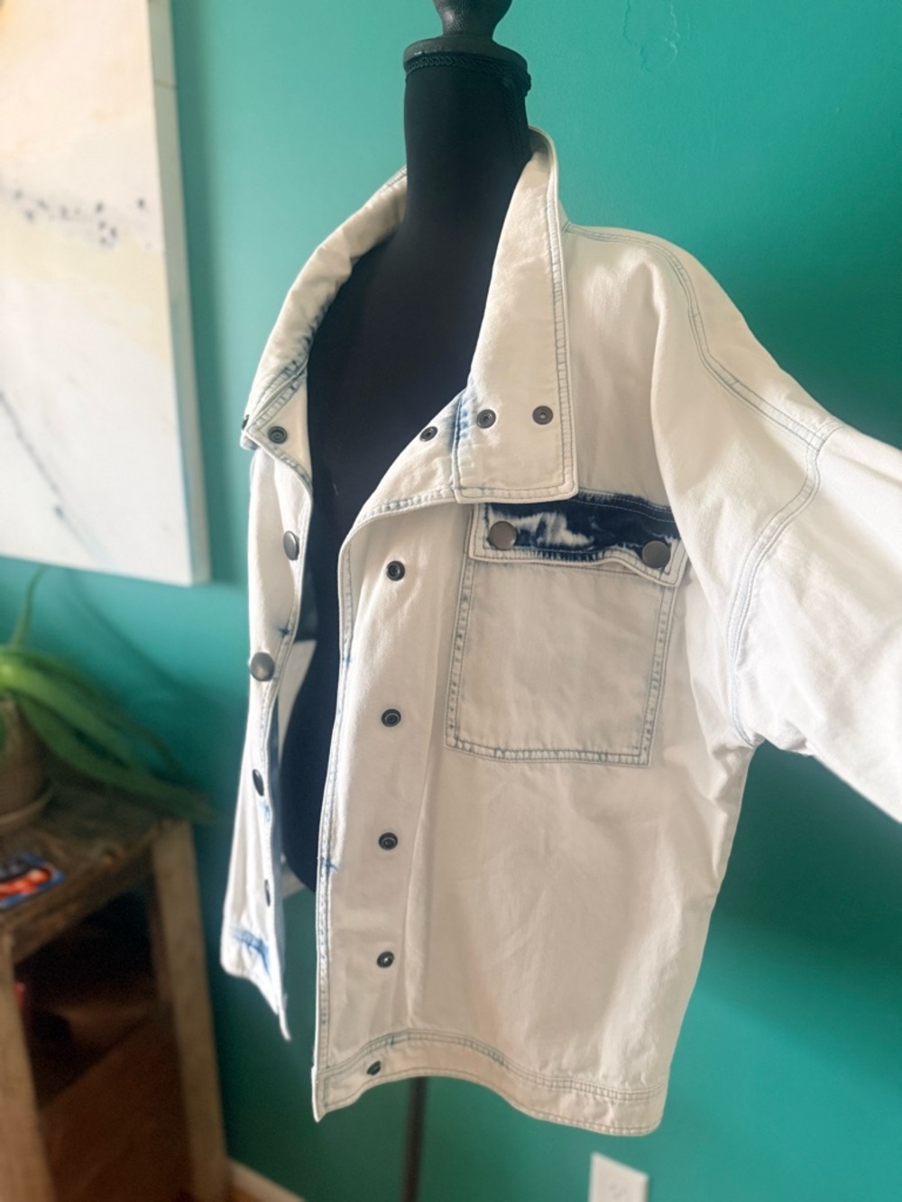 CAbi Light Blue & White Denim Jacket - Picture 3 of 9